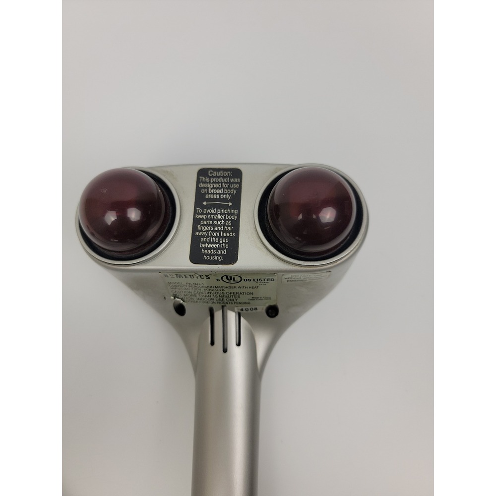 HoMedics PA-MH-1 Compact Percussion Massager with Heat Silver Handheld Corded - Picture 4 of 10